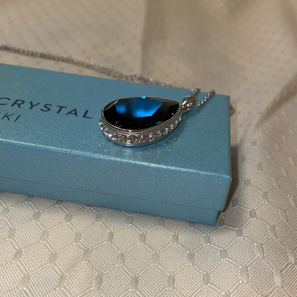 Touchstone Crystal Montana Drop Pendant Necklace - Picture 9 of 9